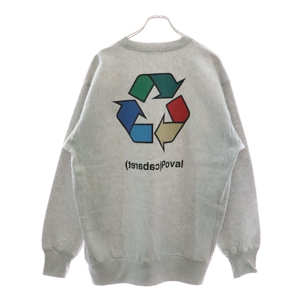 CABARET POVAL キャバレーポバール BEAUTY-YOUTH別注 R L プリントスウェットトレーナー グレー