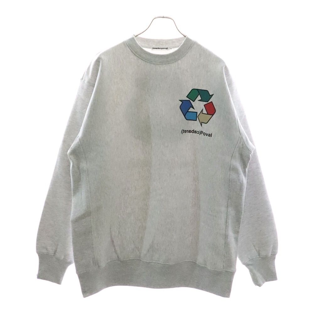 CABARET POVAL キャバレーポバール BEAUTY-YOUTH別注 R L プリントスウェットトレーナー グレー