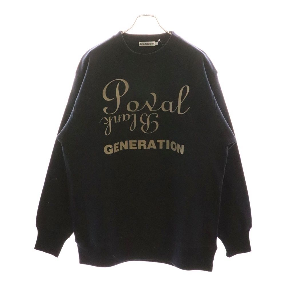 CABARET POVAL キャバレーポバール BEAUTY-YOUTH別注 LUXURIA プリントスウェットトレーナー ネイビー