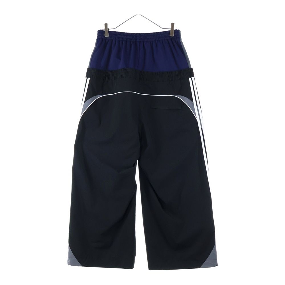 【数量限定】 BALENCIAGA バレンシアガ 24AW CUT-UP TRACKSUIT PANTS ループスポーツロゴ カットアップ レイヤード トラックスーツパンツ ブラック|ネイビー 808909 TR031
