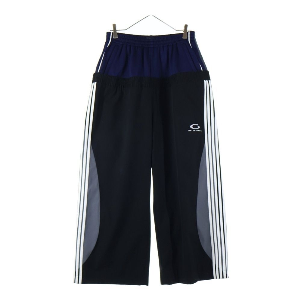 BALENCIAGA バレンシアガ 24AW CUT-UP TRACKSUIT PANTS ループスポーツロゴ カットアップ レイヤード トラックスーツパンツ ブラック ネイビー 808909 TR031