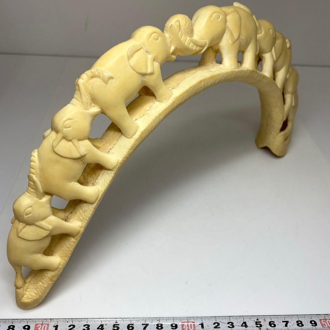 カバ牙材 象の橋渡り 644g 全長35.9㎝ タコヒ 東な7-0123