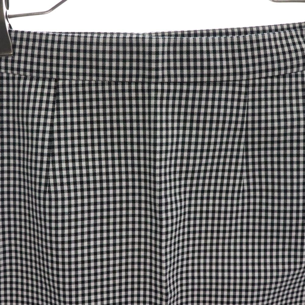 miumiu ミュウミュウ 19AW ギンガムチェック総柄 裾ウェーブデザイン ミニスカート ブラック ホワイト レディース MG1301 GULLKHAN_COM