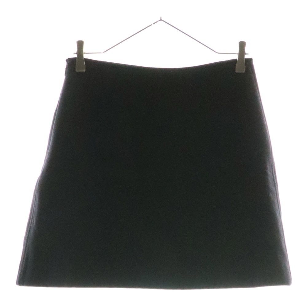 miumiu ミュウミュウ 19AW パールボタン ベロア ベルベット パイピング ウール ミニスカート ブラック レディース MG1355