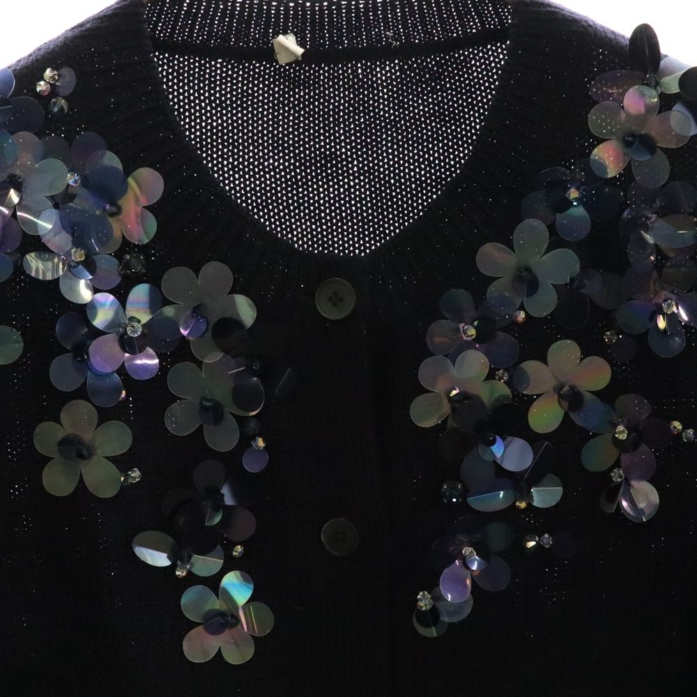 miumiu (ミュウミュウ) 16AW フラワー ビーズ装飾 ウール クルーネック  