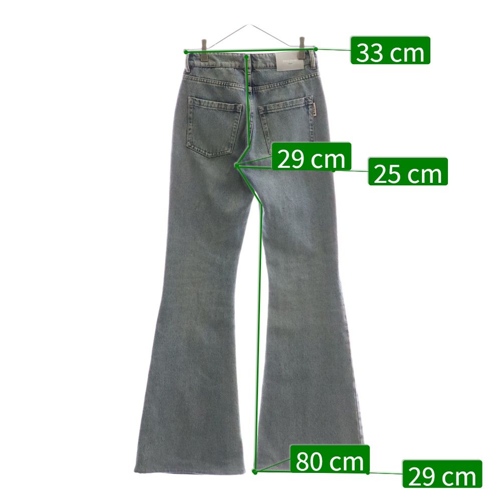 ミュウミュウ ロゴパッチ付ブーツカットデニムパンツ