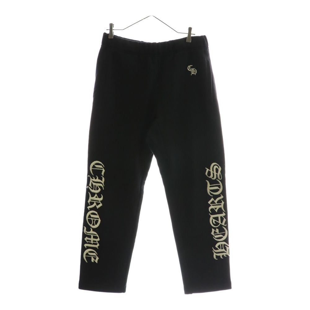 全品売り尽くし！ CHROME HEARTS クロムハーツ Y NOT SLO RIDE ロゴ刺繍スウェットロングパンツ ブラック タイムセール毎日開催中