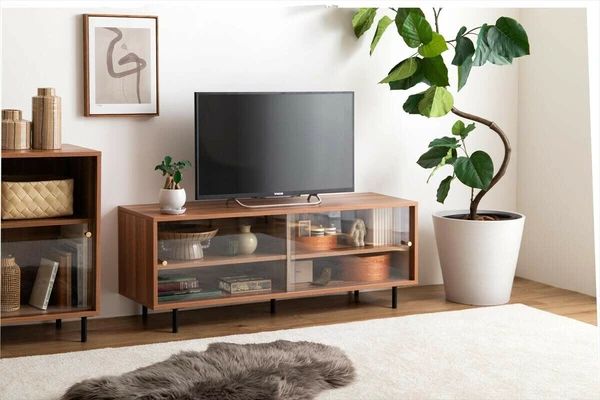 幅120cm ガラス引き戸 テレビ台 テレビボード 収納棚 ラック