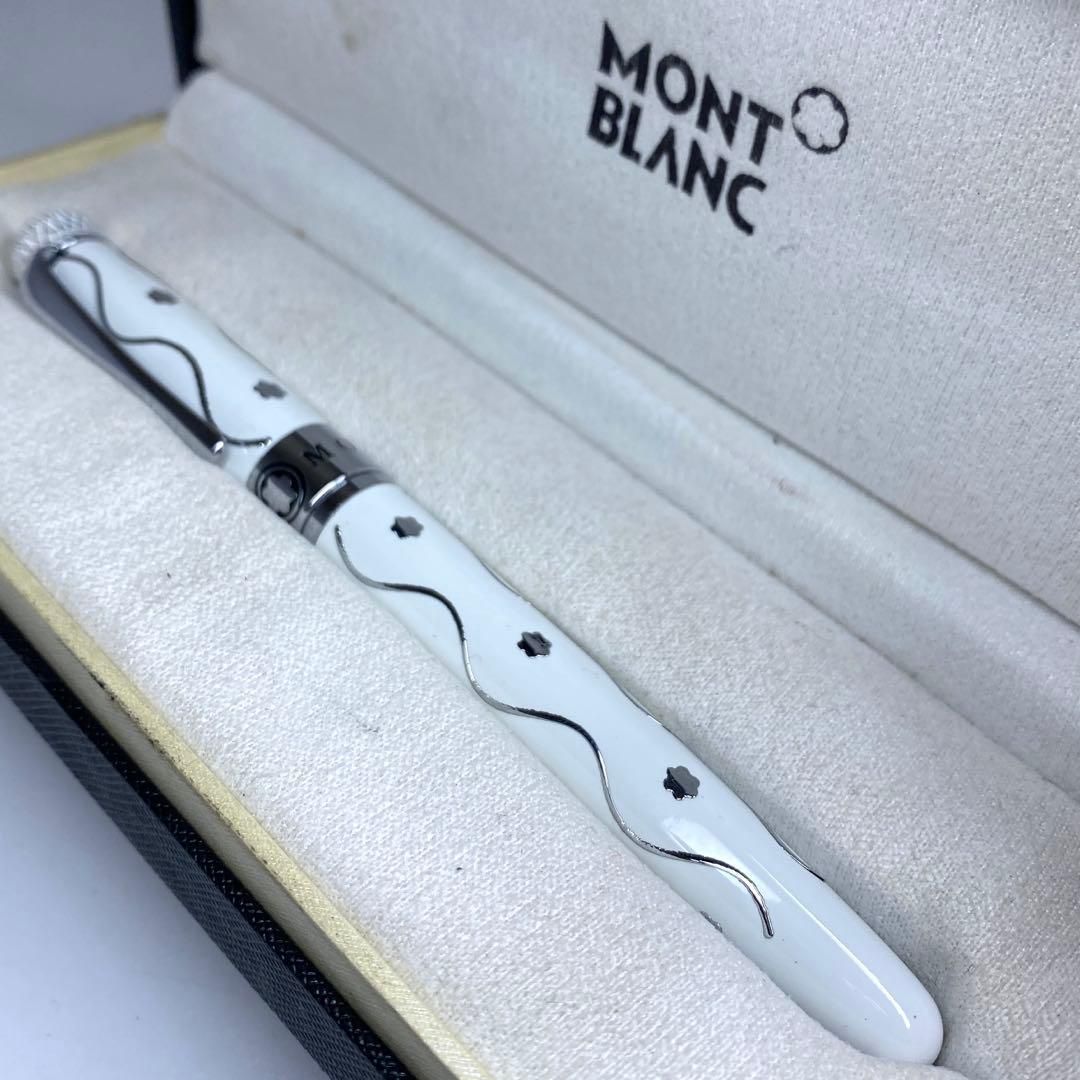 モンブラン世界 4810本 18K 750刻印 ホワイト万年筆 共箱 41g