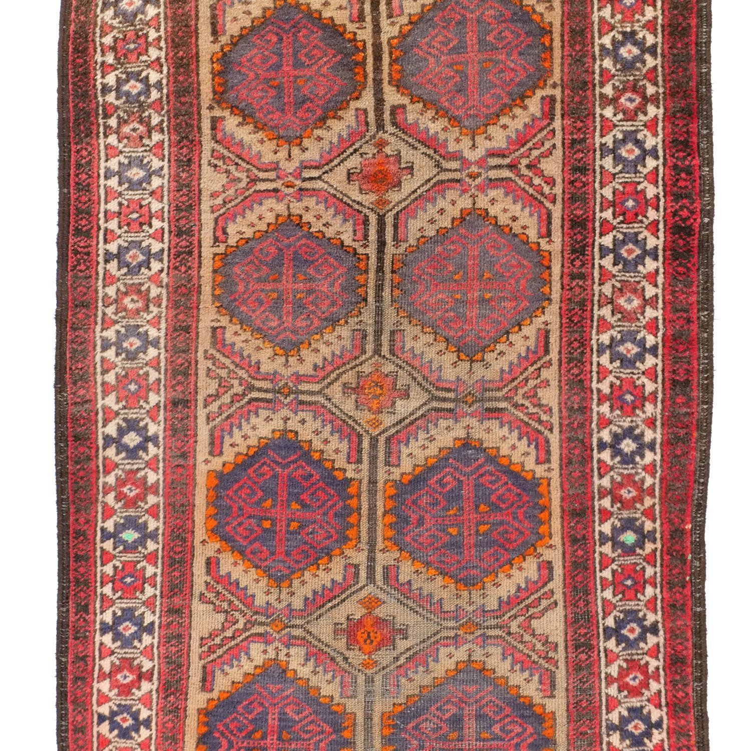 フラワーダイヤモンドモチーフ ヴィンテージラグ専門店