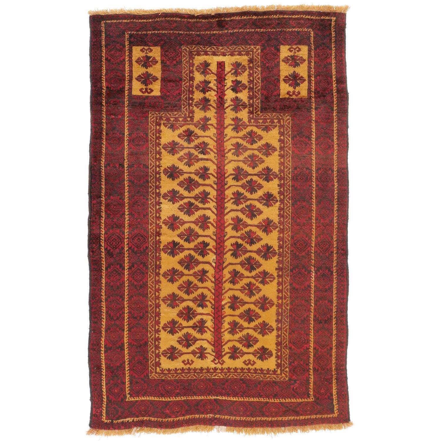 トルバトジャム 1960年代 1580×1000mm セミアンティーク ミフラーブ 生命の樹 ウール 手織り 一点物 アンティークペルシャ絨毯 ヴィンテージラグ専門店 carpet 送料無料