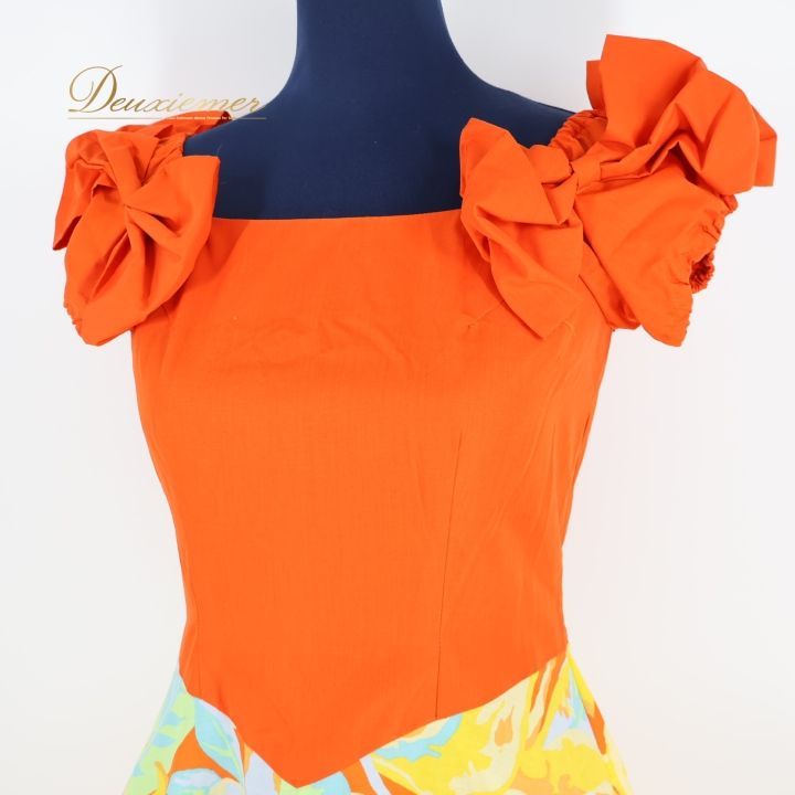 フラダンス 衣装 ワンピース ドレス オレンジ系 アロハ フラ ダンス 花柄 カラフル 華やか ハワイアン アロハ ALOHA STANDARDS かわいい 鮮やか ハワイアンプリント イエロー系 ブルー系 グリーン系