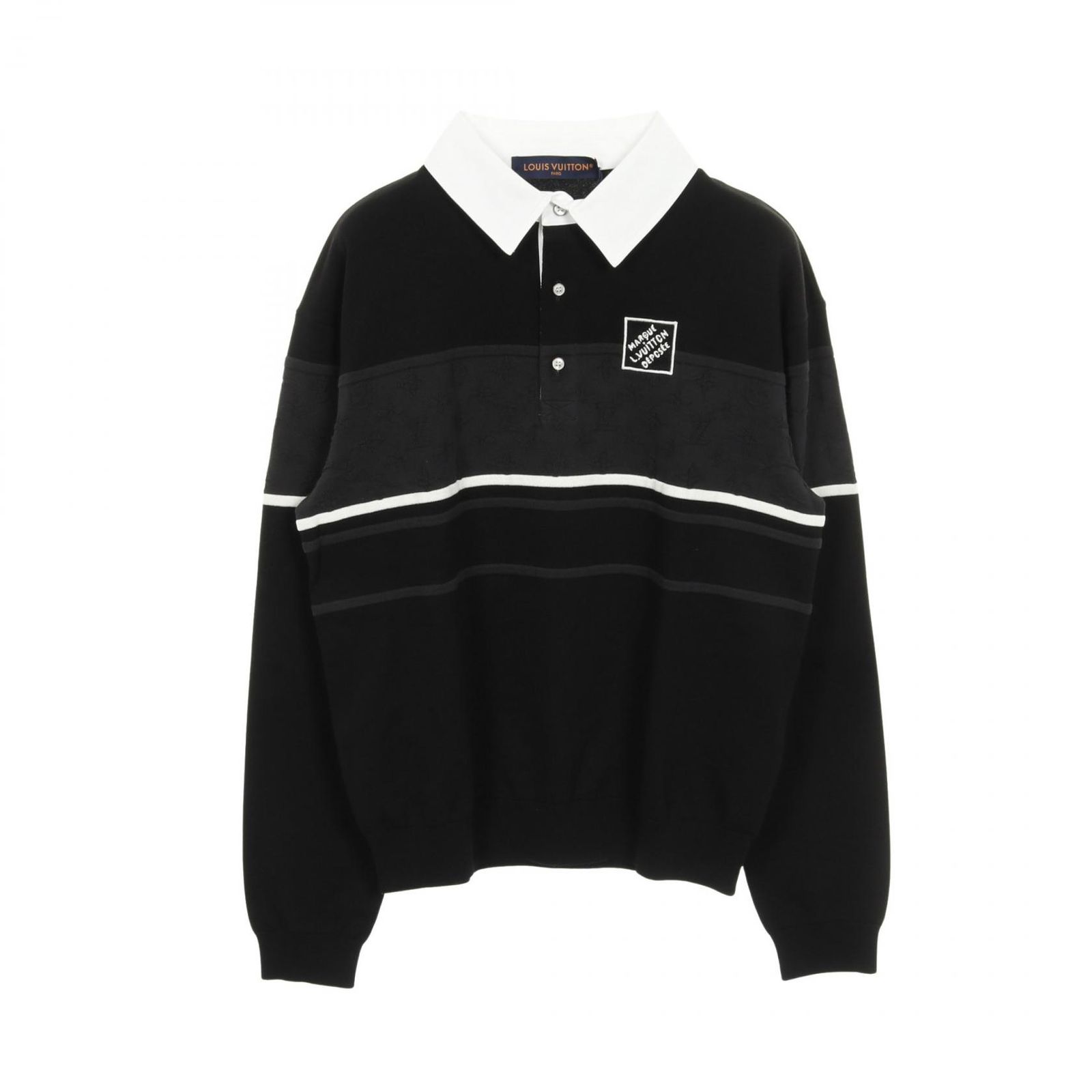 LOUIS VUITTON ルイ ヴィトン モノグラム ジャカード ロングスリーブ ポロシャツ