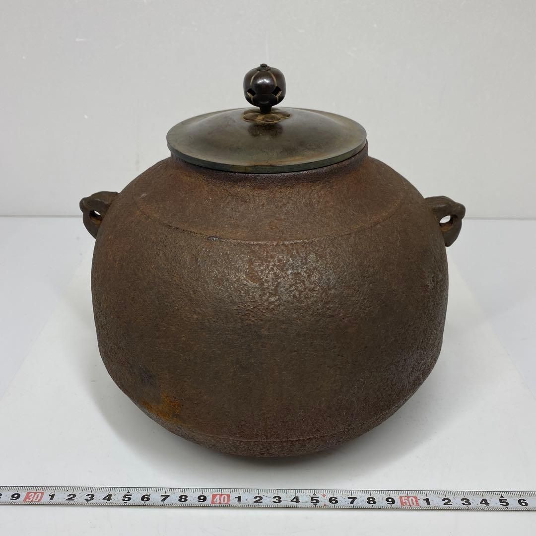 西村道也 一筋釜 〆 共箱 3205g 東里7-0124 2F WWW_IBETON_RU