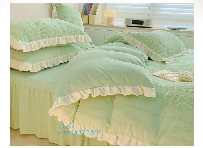 布団カバーセット 緑 フフリル 寝具カバーセット 3点セット 4点セット 掛け布団カバー 冬 セミダブル 無地 ベッド用品 布団カバーセット ダブル 敷きカバー yan5a315264