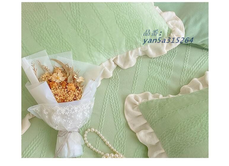 布団カバーセット 緑 フフリル 寝具カバーセット 3点セット 4点セット 掛け布団カバー 冬 セミダブル 無地 ベッド用品 布団カバーセット ダブル 敷きカバー yan5a315264 MARWIL-DEMENAGEMENTS_CH