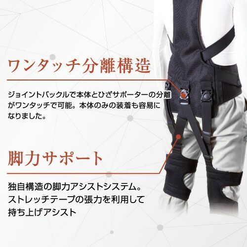  ワーキングパワースーツX サイズ L パワースーツ アシストウェア 腰の負担軽減 メッシュ 対策 作業補助 介護 農業 現場倉庫 作業 建築 現場 DIY その他 ガーデニングウェア