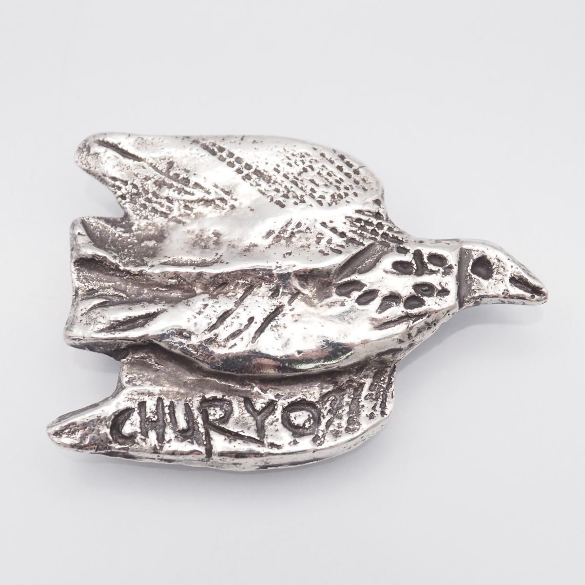 H437 作家物 彫刻家 佐藤忠良 CHURYO ブローチ バード デザイン