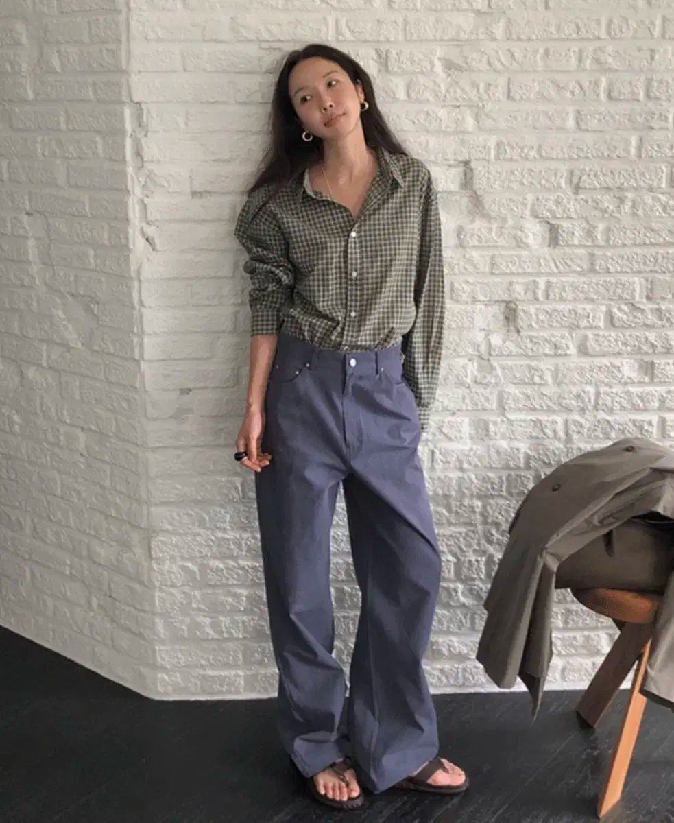 メイビーベイビー Palmer Pants ウォッシュド ブルー