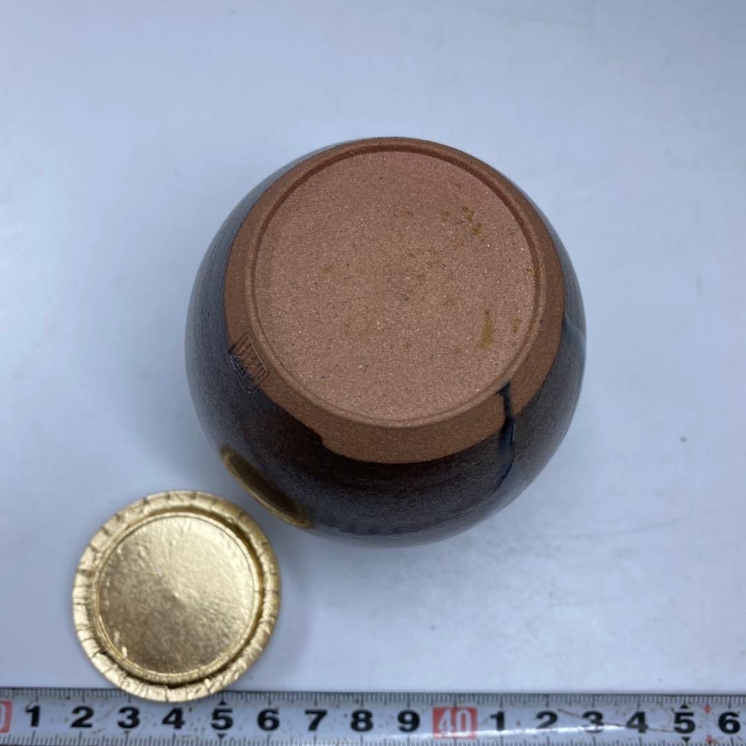  笹田有祥 模初花肩衝茶入 共箱 高さ9㎝ 東な7 0125 その他 茶道具