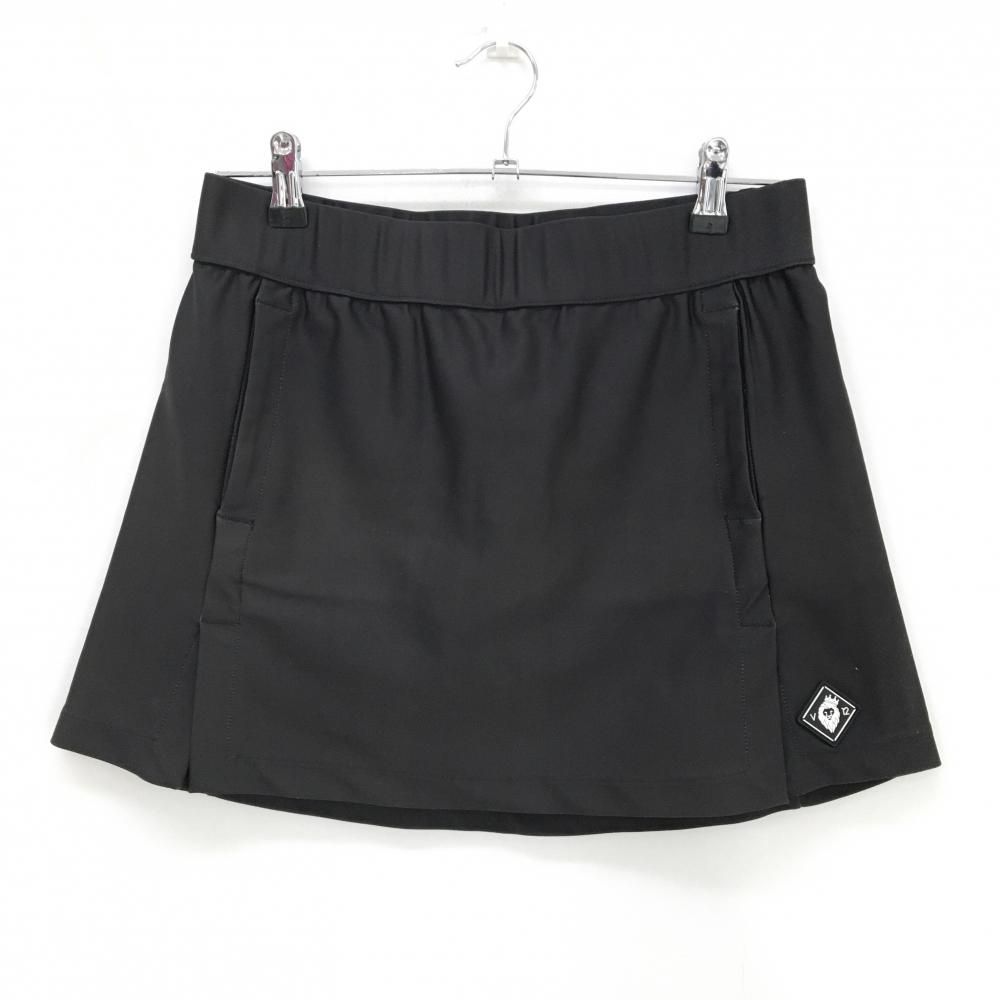 最新 V12 スカート 黒 ブラック インナー ストレッチ ゴルフ ウェア V12 スカート 黒 内側インナーパンツ シリコンロゴ レディース 1(M