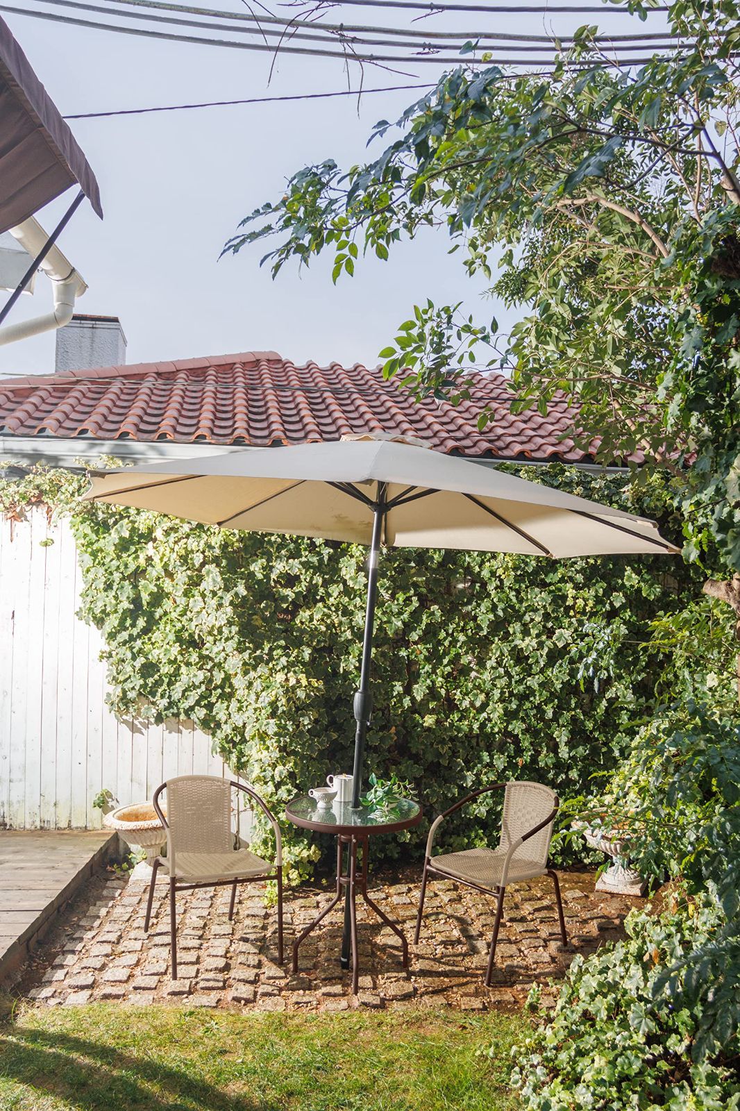 ラタン調ガーデンテーブルセット