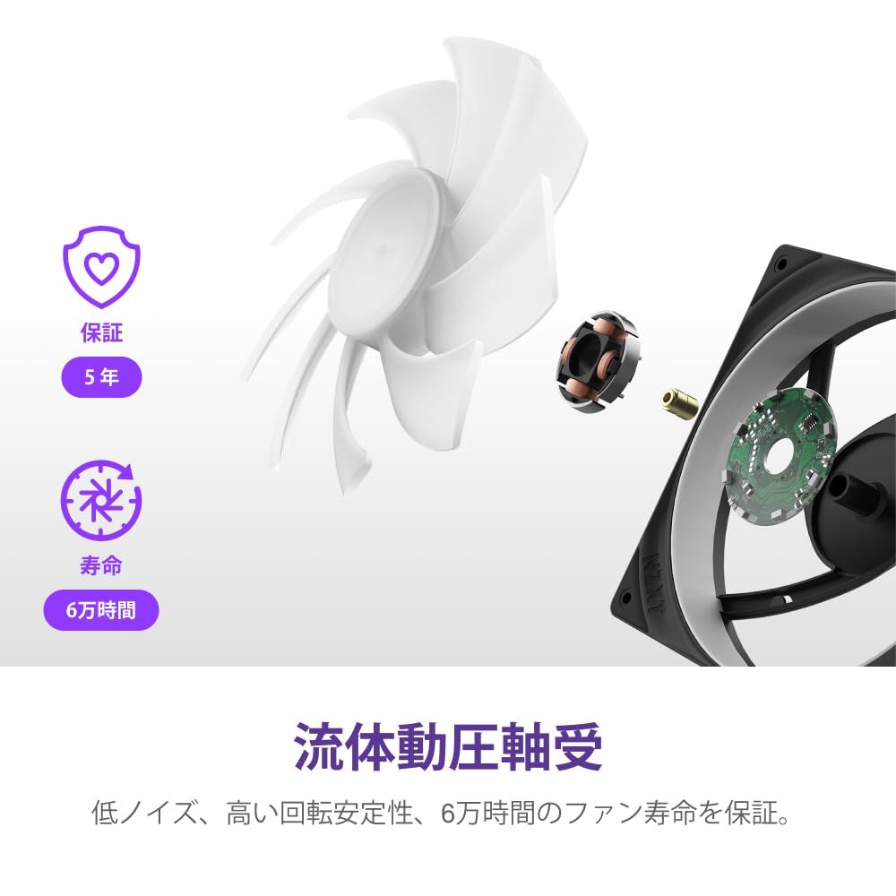 NZXT F360 RGB Core Black 3ファン搭載 360mm シングルフレーム RGBファン RF-U36HF-B1 FN2266 HRDEVELOPMENT_JP