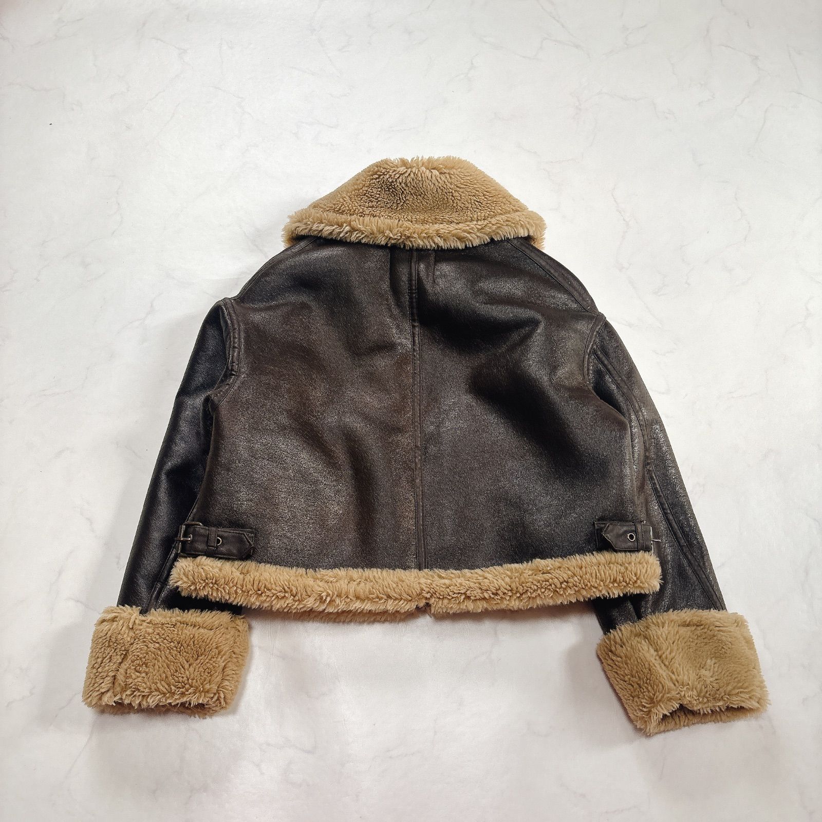 完売モデルZARA ダブルフェイス ボア ショートジャケット XS