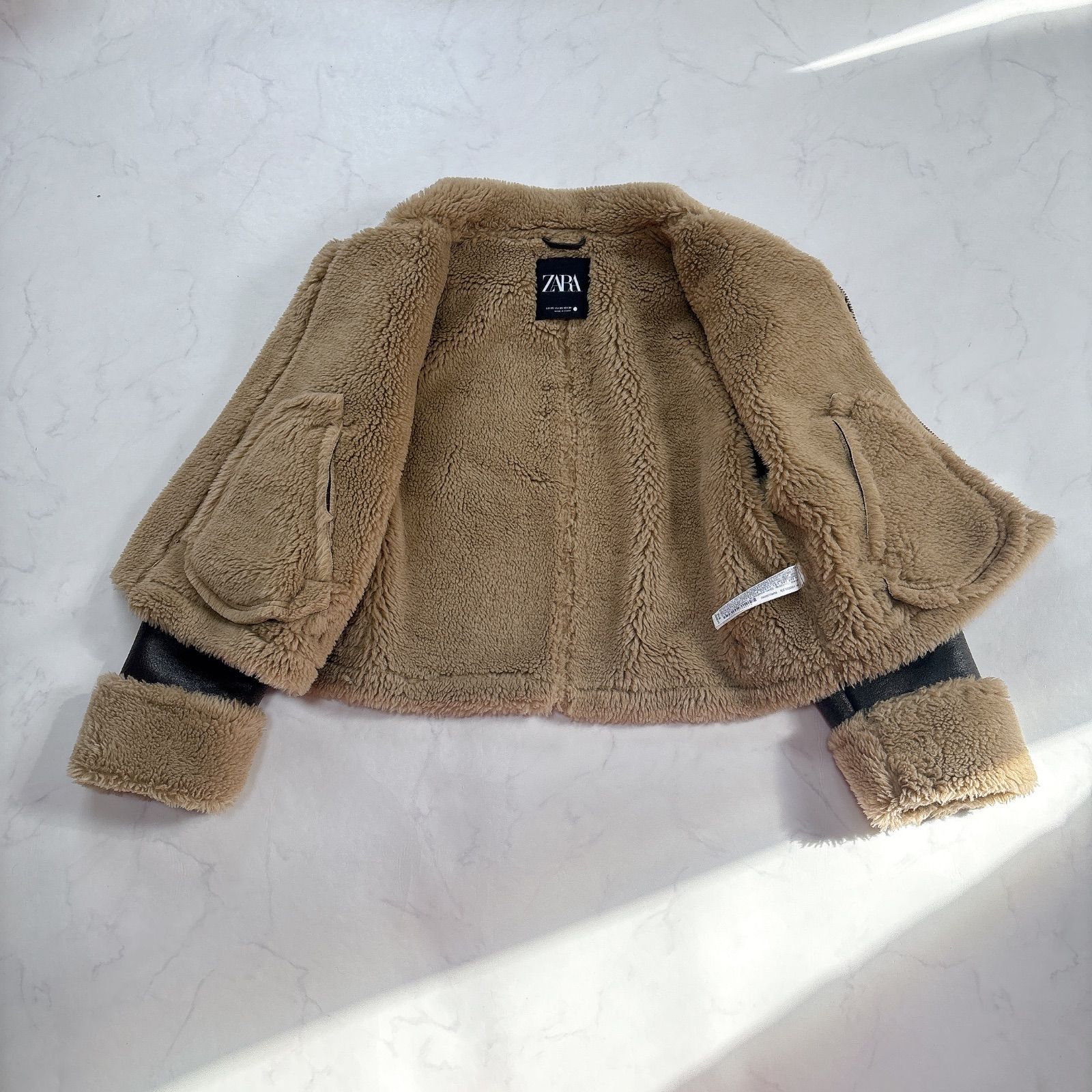完売モデルZARA ダブルフェイス ボア ショートジャケット XS