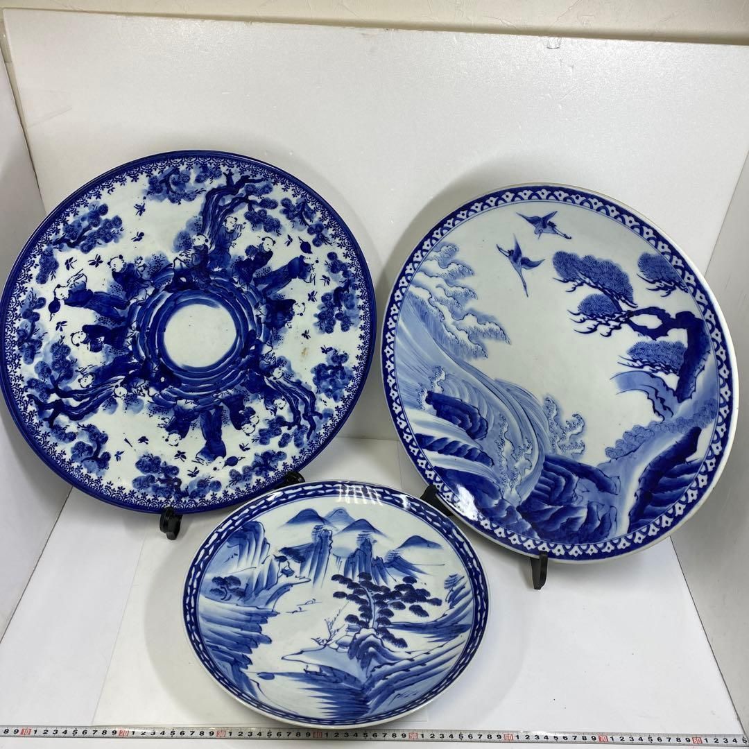 古伊万里 大皿 3枚セット 直径47・46・36㎝ 東な7-0125③ - メルカリ
