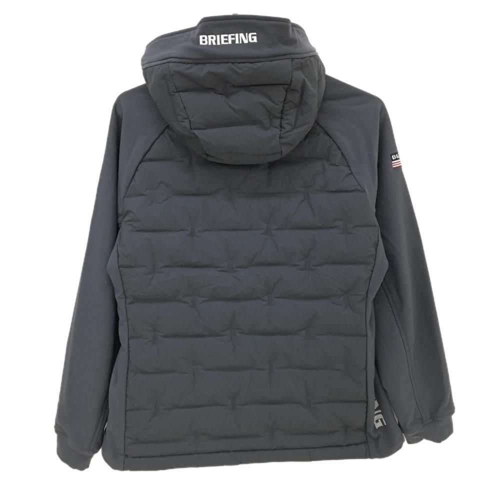 超 ブリーフィング 切替ダウンジャケット ダークグレー フード着脱可 身頃ダウン レディース L ゴルフウェア BRIEFING