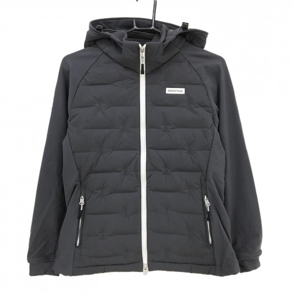 超 ブリーフィング 切替ダウンジャケット ダークグレー フード着脱可 身頃ダウン レディース L ゴルフウェア BRIEFING