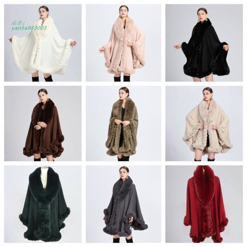 ポンチョコート レディース ファー付きポンチョコート ストール 羽織り