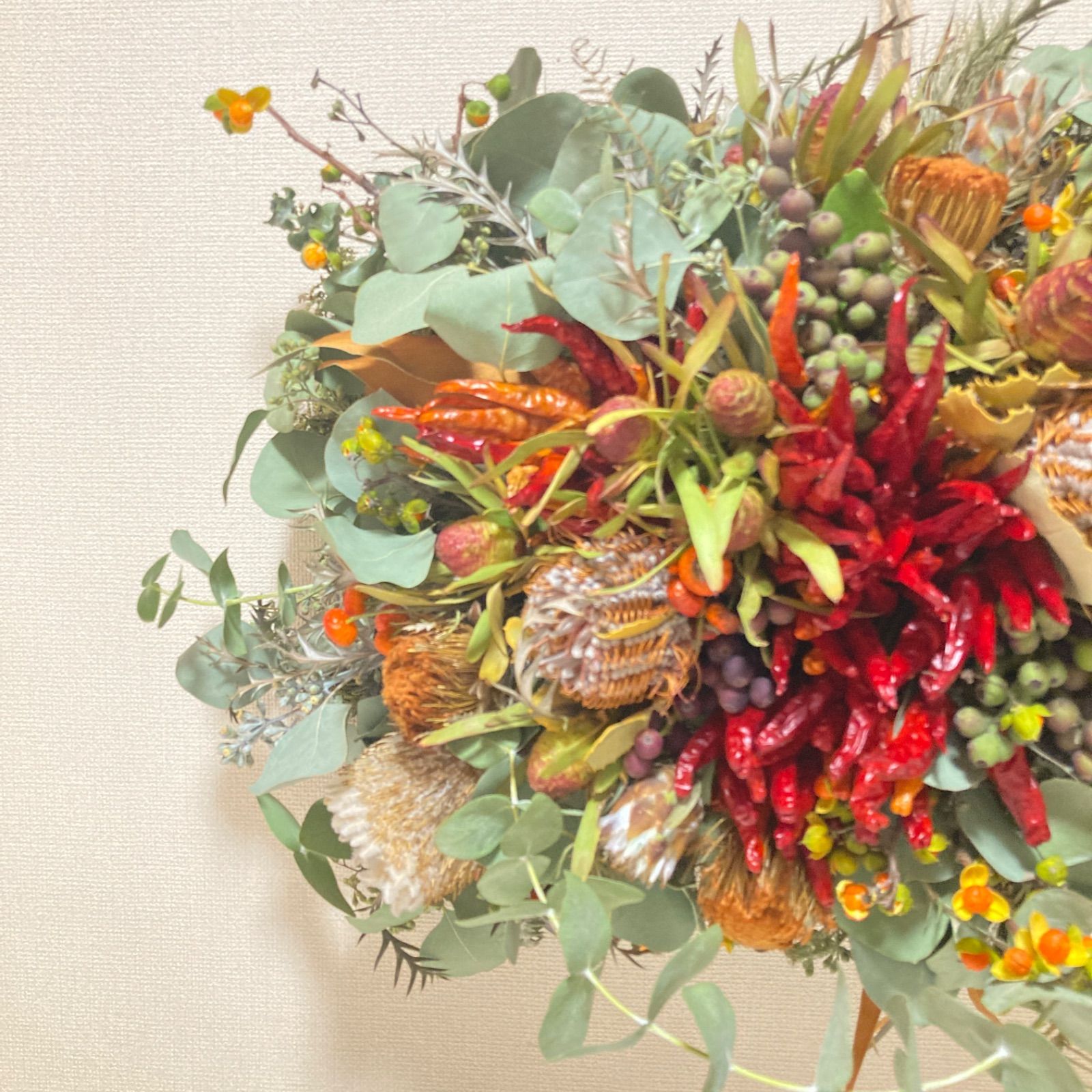 創作スワッグ プロテア＆バンクシア スクエア 2025年最新】バンクシア