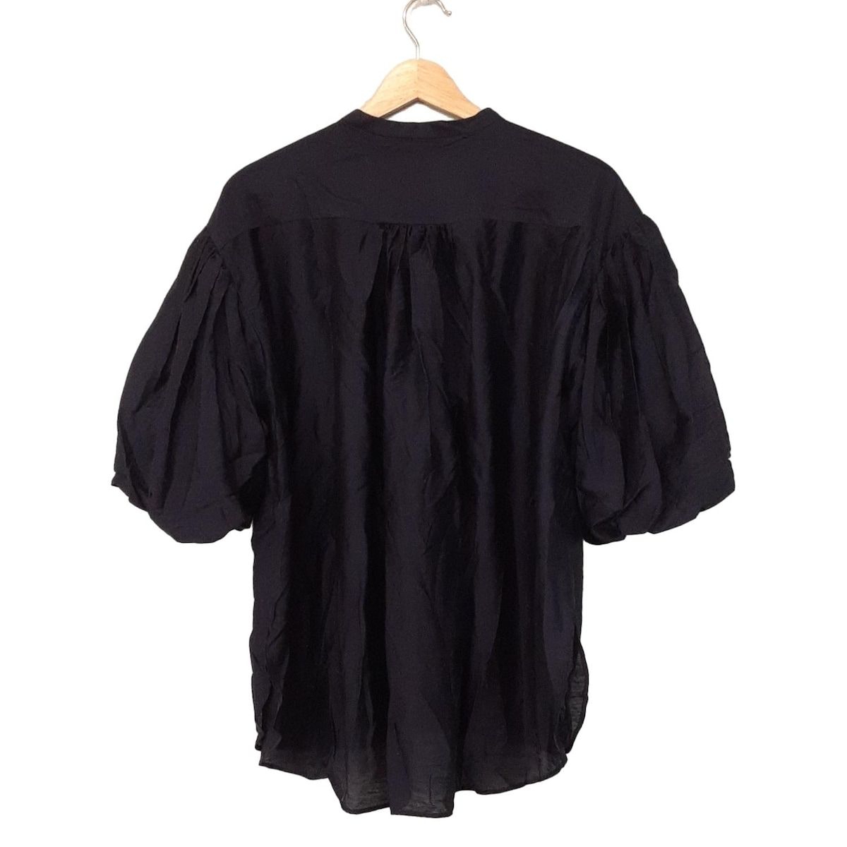 Sybilla シビラ 七分袖シャツブラウス サイズM レディース - ダークネイビー シルク混 シースルー