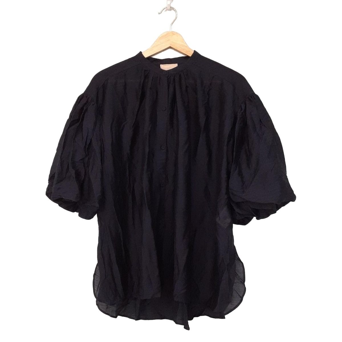 Sybilla シビラ 七分袖シャツブラウス サイズM レディース - ダークネイビー シルク混|シースルー