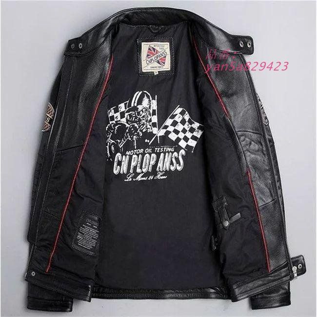 秋冬 メンズジャケット ジャケット 羊革製 カッコイイ スリムフィット レザーコート 耐磨 ラペル 革ジャン ライダースジャケット 父の日 防風 防寒 yan5a829423