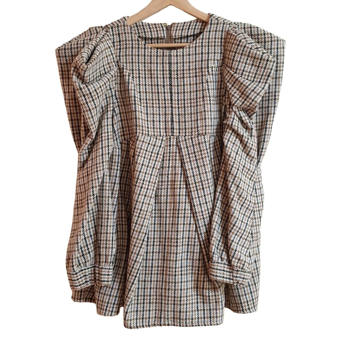 SEVEN TEN by MIHO KAWAHITO セブンテン バイミホカワヒト 長袖カットソー サイズS レディース - ブラウン×黒×マルチ チェック柄