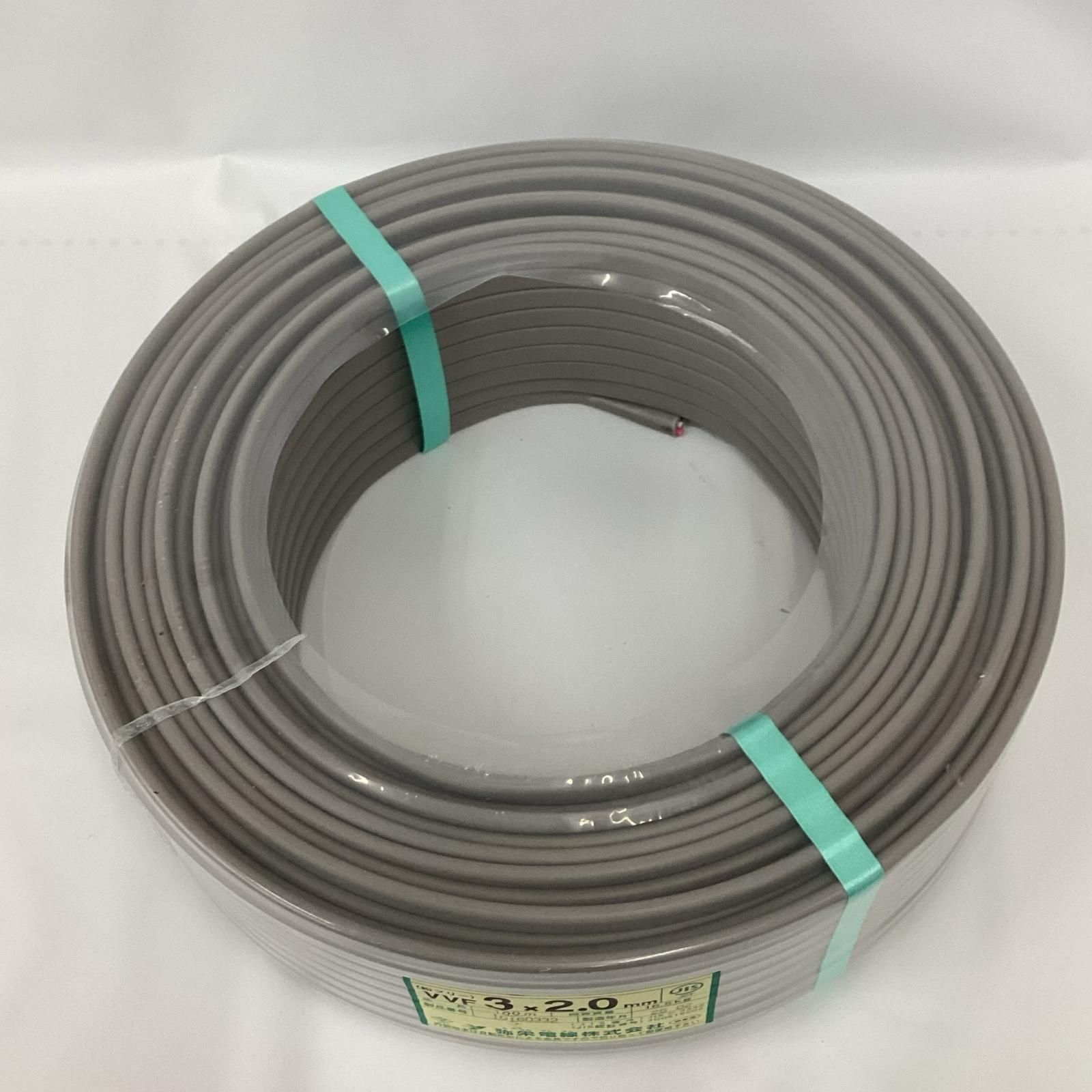 弥栄電線 VVFケーブル 3芯×2.0ｍｍ×100ｍ 2月製造