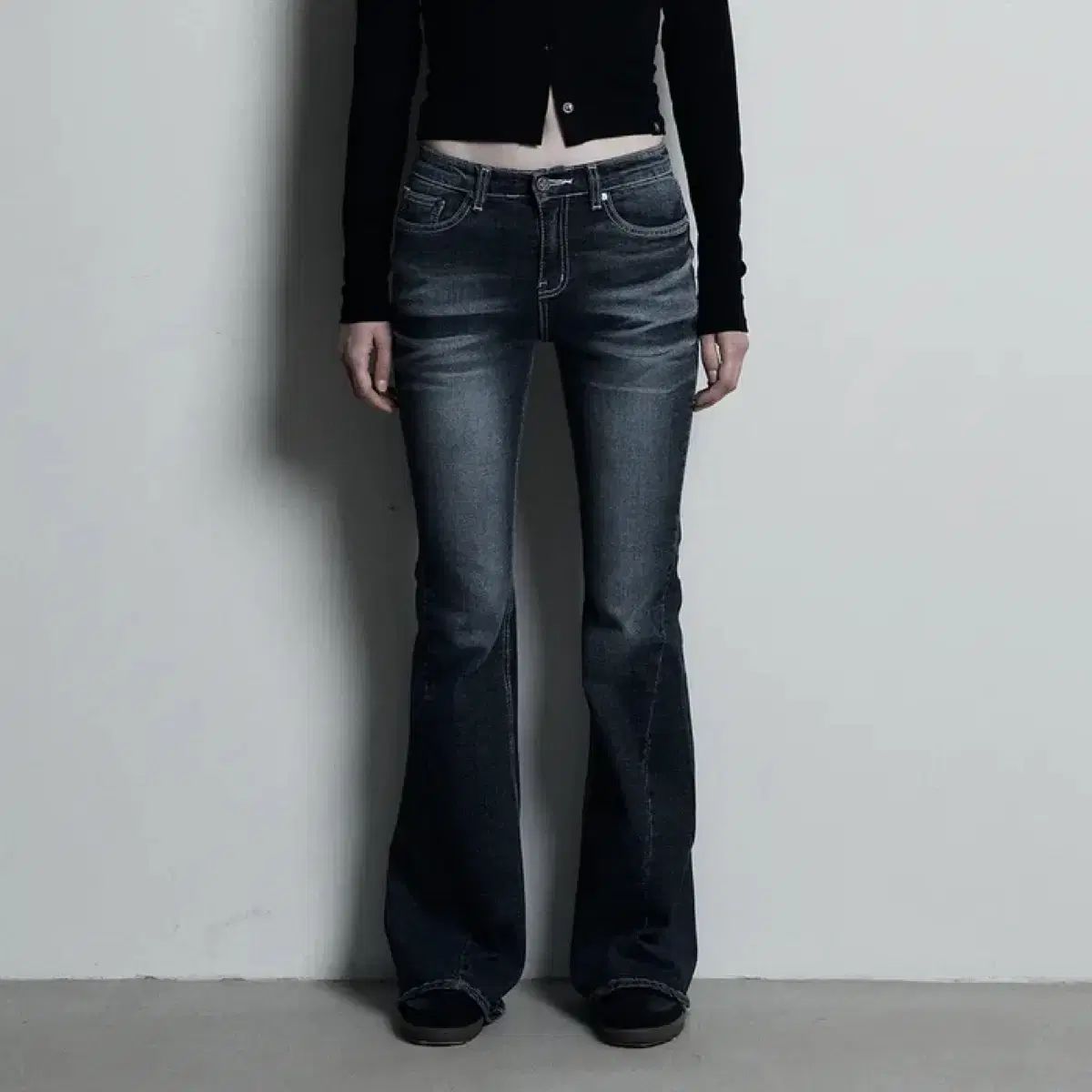 シネ ジーン キャットウォッシュ ディープブルー 丈直し 〇 150後半 160初～中盤