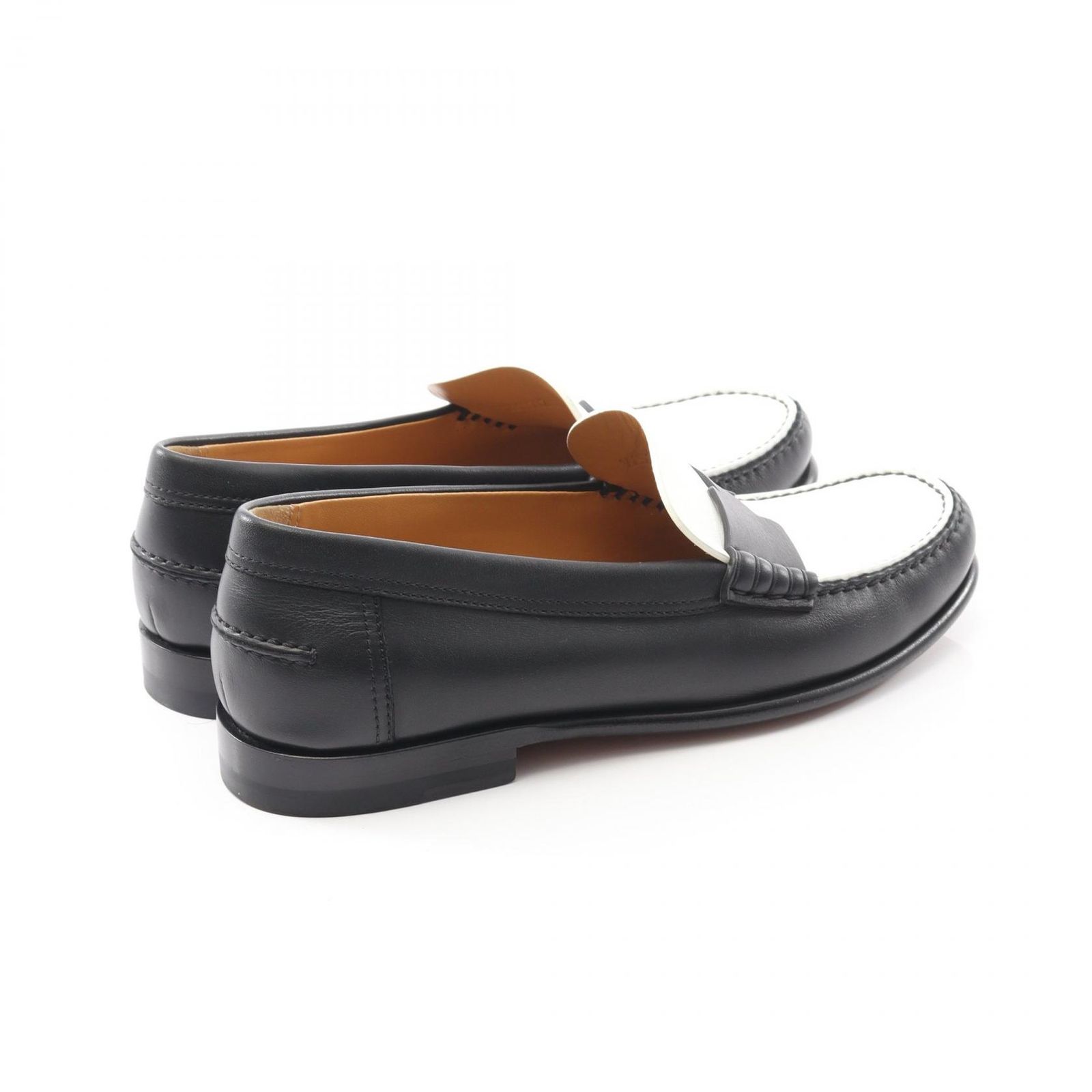 エルメス HERMES ローファー ケネディ H231171Z04350 ブラック ホワイト レザー ケネディローファー レディース Used A