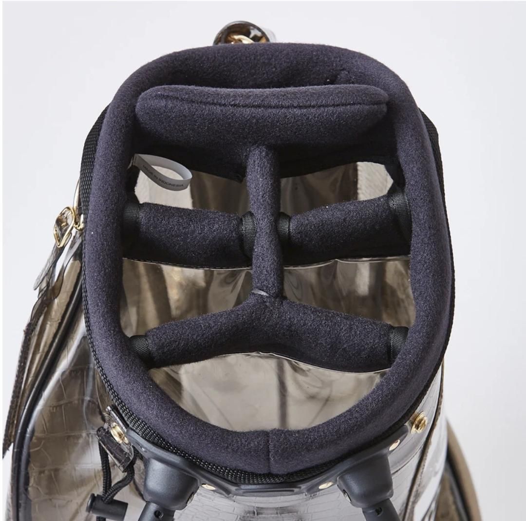 キャディバッグ エンボスクロコ クリア 黒 新品 ムータマリンゴルフ