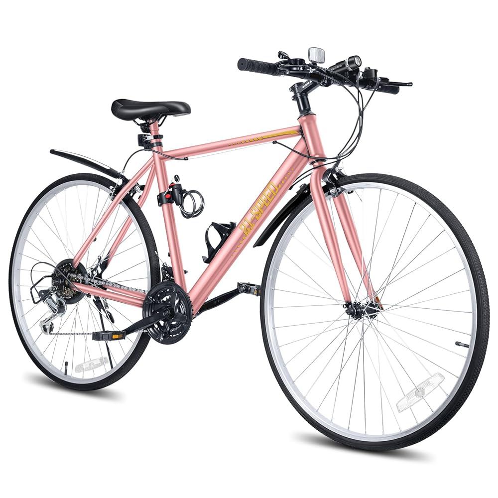 品 に付き 価格 Mixiu クロスバイク シマノ変速機 21段変速ギア 700C 27インチ相当 高炭素鋼フレーム ピンク