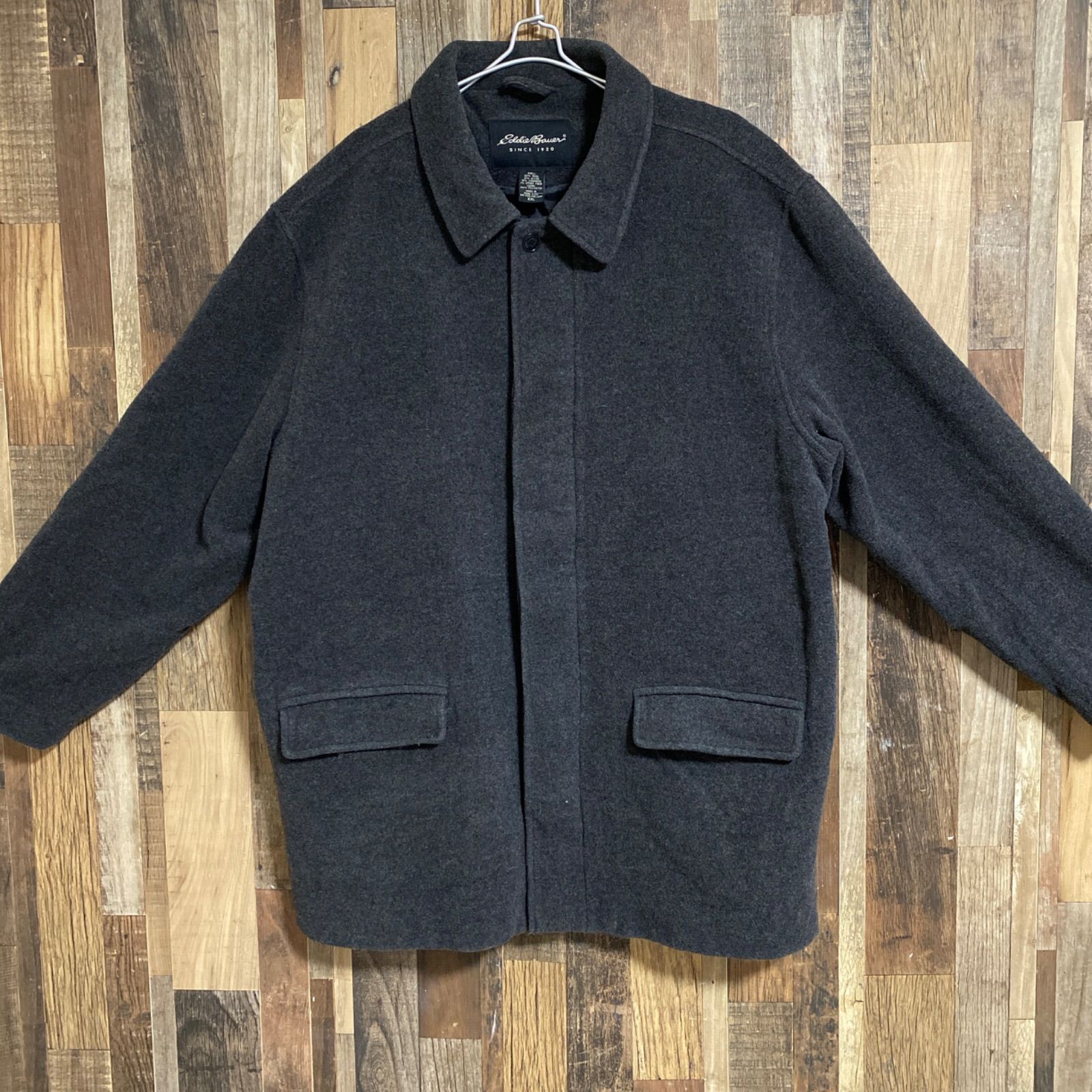 エディーバウアー ウール コート 厚手 シンプル ビジネス カーコート 