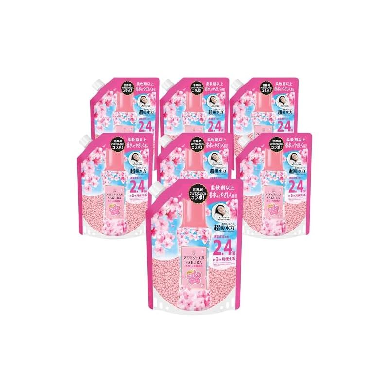 レノア Lenor アロマジュエル SAKURA 香り付け ビーズ さくらフローラルの香り 詰め替え 990mL×7袋 大容量 ケース品