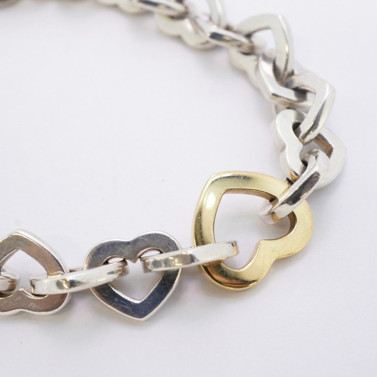 5jmb0475 ティファニー ブレスレット ハートリンク K18YG イエローゴールド シルバー925 レディース