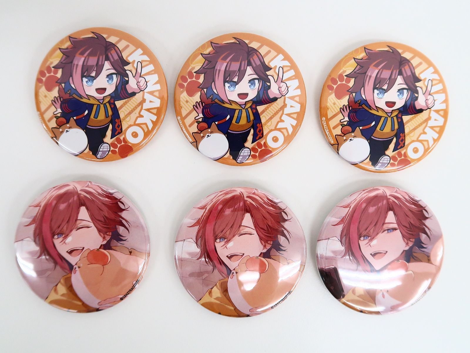 CrazyRaccoon kinako 缶バッジ 6個3種セット Crazy Raccoon Kinako 誕生日グッズ2025 缶バッジ - メルカリ