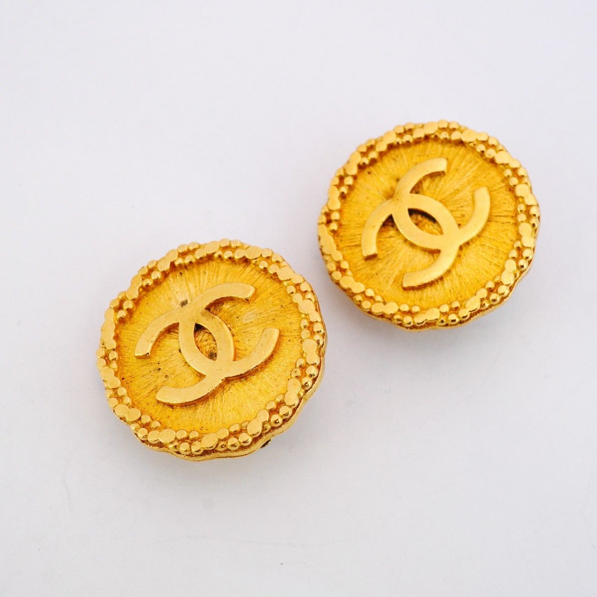5jmb0492 シャネル イヤリング ヴィンテージ ココマーク 丸型 サークル GPメッキ ゴールド レディース