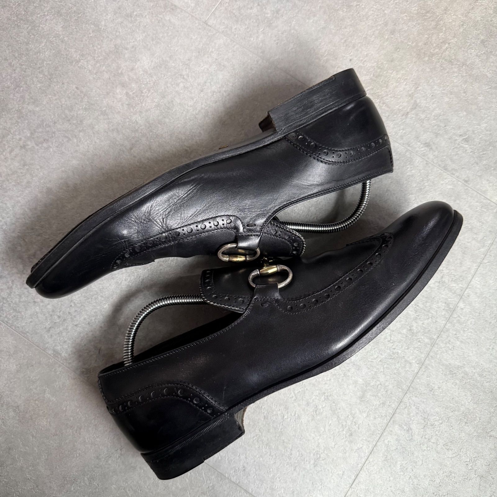 希少 GUCCI グッチ ホースビットローファー ウィングチップ レザー