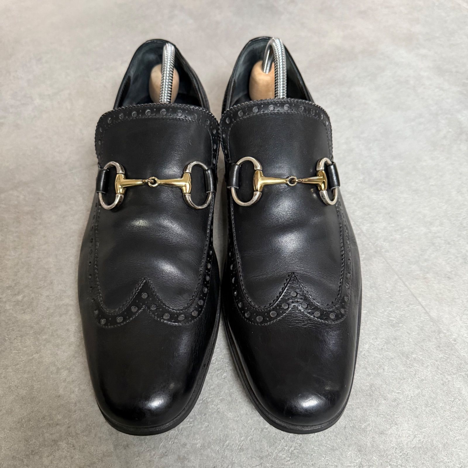希少 GUCCI グッチ ホースビットローファー ウィングチップ レザー 